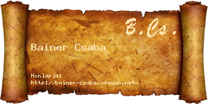 Bainer Csaba névjegykártya